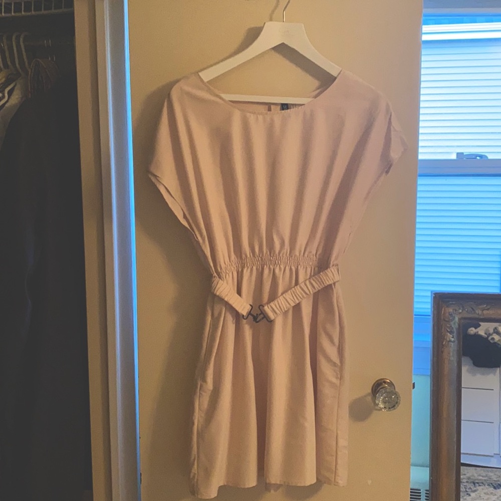 Cream colored belted dress. Divided by H&M.